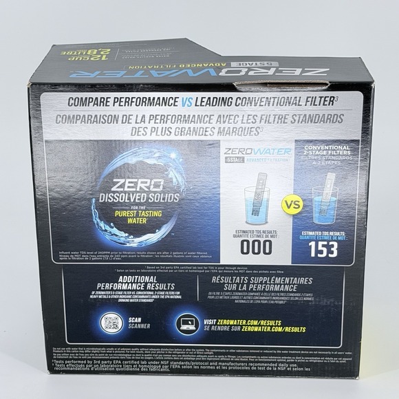 ZeroWater 12 Cup 5-Stage Water Filter Pitcher Blue w Filter NO METER - Picture 3 of 4